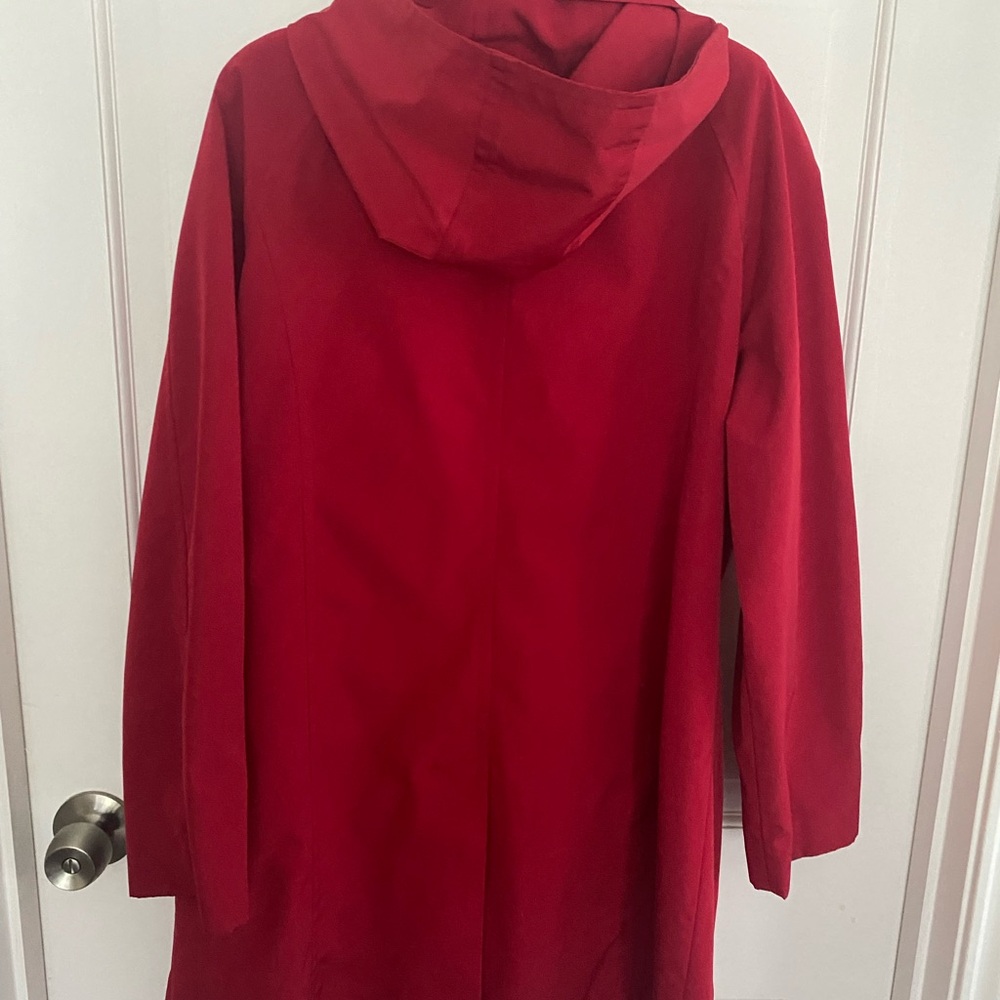 London Fog Women's Vibrant Red Trench Coat - Picture 2 of 6